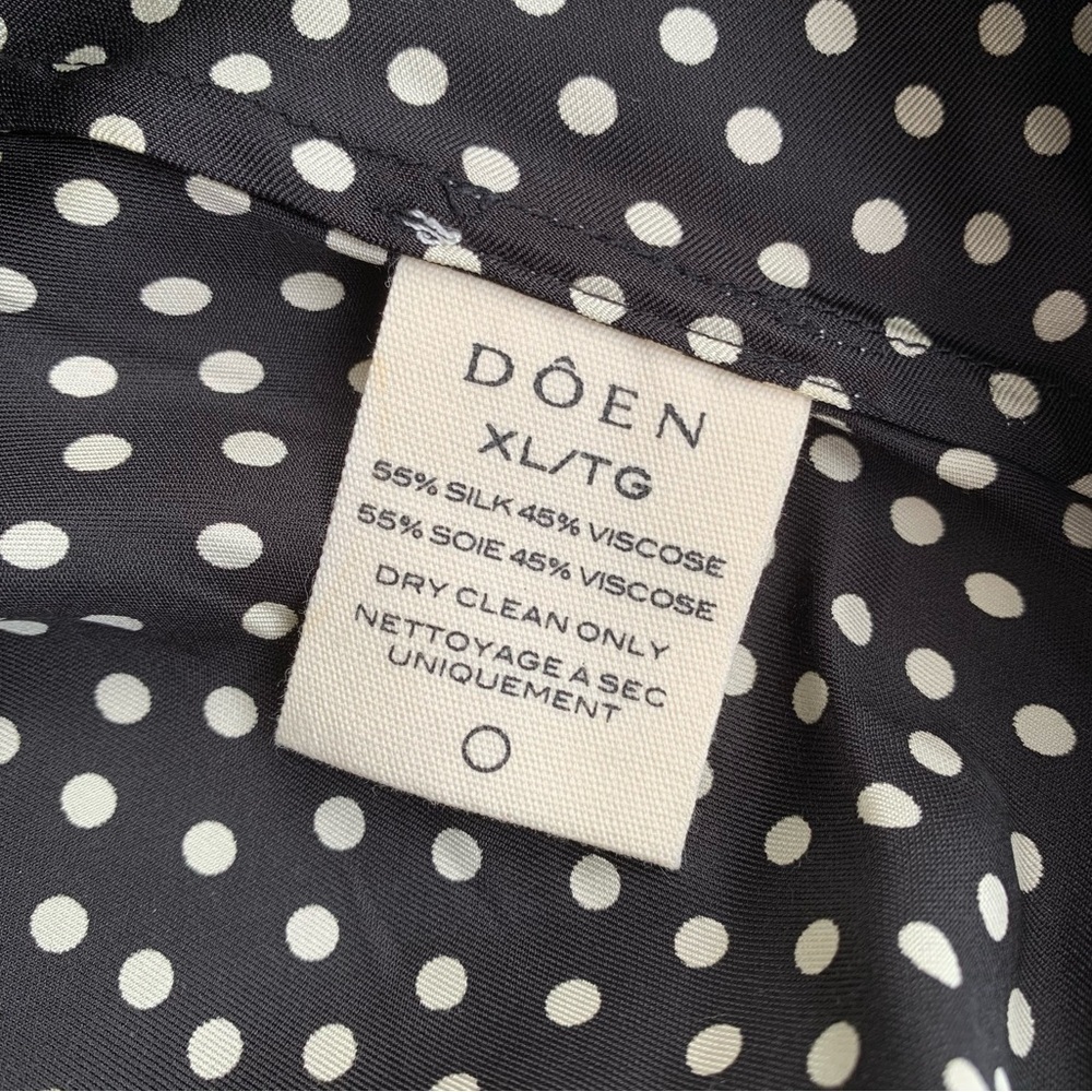 NWT Doen Rosaria Silk Ruched Bust Ruffle Midi Maxi Dress Camille Dot Polka Black - Picture 14 of 16